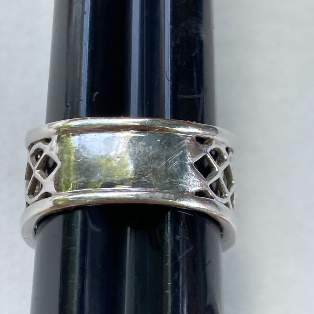 Sterling Silver Open Weave Statement Ring With Sm… - image 7